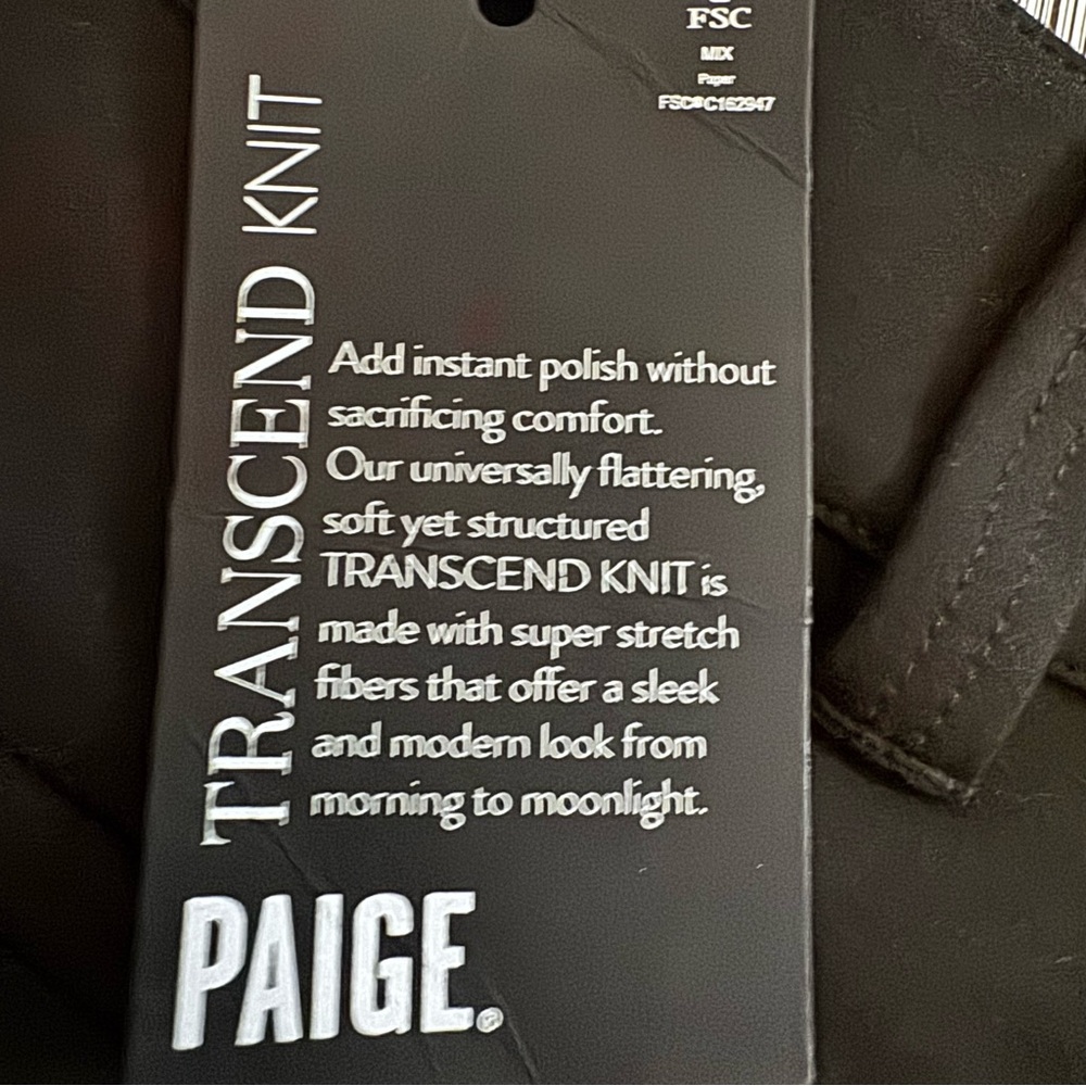 NWT•PAIGE•Naomi Seaming Detail Mid Rise Straight Leg Jeans•Black•Women’s•Sz 26 - Picture 6 of 7